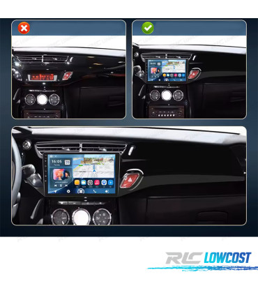 RÁDIO GPS 9'' ANDROID 13 CITROEN C3 MK2SC 09-16 2 DIN 4GB+64GB