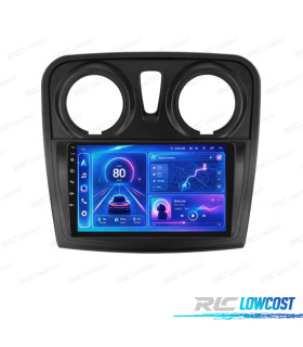 RÁDIO GPS 9'' ANDROID 13 RENAULT SANDERO 14-17 2 DIN 4GB+64GB
