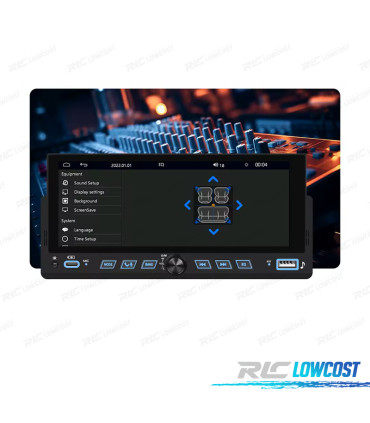 RÁDIO MULTIMÉDIA UNIVERSAL 1 DIN 7" CARPLAY / ANDROID 13 AUTO