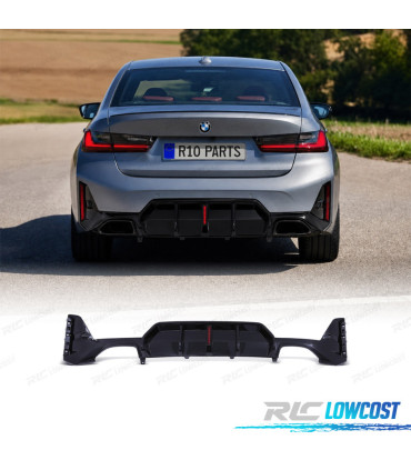 DIFUSOR BMW G20 LCI 23-25 LOOK M COM LUZ DE TRAVAGEM PRETO BRILHANTE