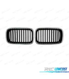 GRELHAS FRONTAIS BMW E36 91-96 CROMADO PRETO