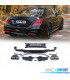 DIFUSOR MERCEDES CLASSE S W222 17-20 LOOK AMG S63 PRETO BRILHANTE + PONTEIRAS CROMADAS