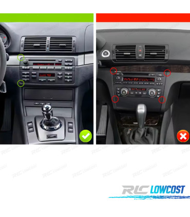 RÁDIO GPS ANDROID 15 BMW SÉRIE 3 E46 98-05 / COMPACTO 01-05 / CABRIO 00-06 / TOURING 99-05 / COUPÉ 98-06 7" 4GB+64GB