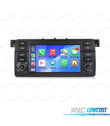 RÁDIO GPS ANDROID 15 BMW SÉRIE 3 E46 98-05 / COMPACTO 01-05 / CABRIO 00-06 / TOURING 99-05 / COUPÉ 98-06 7" 4GB+64GB