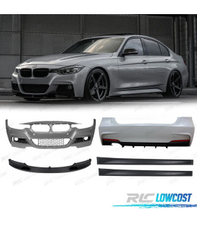 KIT CARROÇARIA BMW F30 LOOK M PERFORMANCE PDC SAÍDA DUPLA