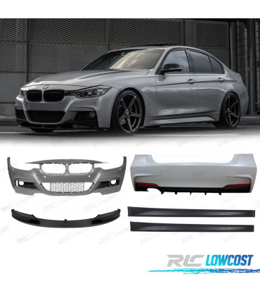 KIT CARROÇARIA BMW F30 LOOK M PERFORMANCE PDC SAÍDA DUPLA