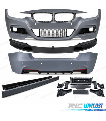 KIT CARROÇARIA BMW F30 LOOK M PERFORMANCE PDC SAÍDA DUPLA