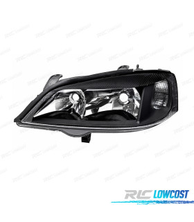 FAROL ESQ OPTICA OPEL ASTRA G 97-04 FUNDO PRETO