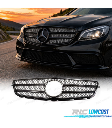 GRELHA FRONTAL MERCEDES W204 07-11 LOOK AMG PRETO BRILHANTE