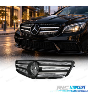 GRELHA FRONTAL MERCEDES W204 07-14 LOOK AMG PRETO CROMADO