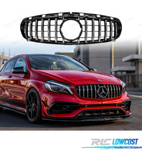 GRELHA FRONTAL MERCEDES A W176 12-15 GTR PRETO CROMADO A45 GT-R PANAMERICANA