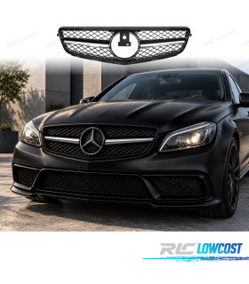 GRELHA MERCEDES CLASSE C W204 LOOK AMG C63 PRETO CROMADO