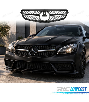 GRELHA MERCEDES CLASSE C W204 LOOK AMG C63 PRETO CROMADO