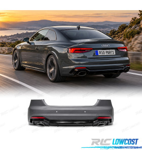 PARA-CHOQUES TRASEIRO AUDI A5 16-19 LOOK RS5 PRETO