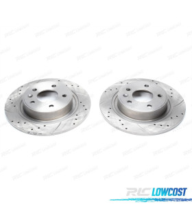 KIT CONJUNTO DE 2 DISCOS DE TRAVÃO PERFURADOS RANHURADOS 278MM MODELO DSC006869