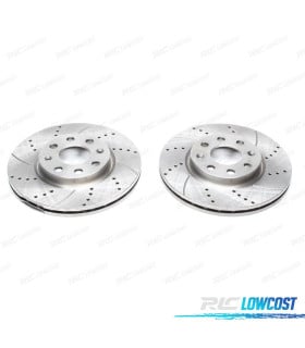 KIT CONJUNTO DE 2 DISCOS DE TRAVÃO PERFURADOS RANHURADOS 298MM MODELO DSC006386
