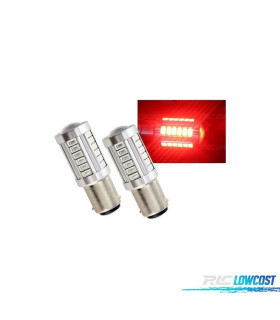 2 LÂMPADAS LED VERMELHAS BA15S PARA LUZ DE TRAVÃO