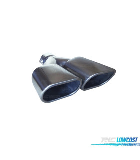 PONTEIRA DE ESCAPE DUPLA RECTANGULAR EM INOX UNIVERSAL