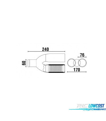 PONTEIRA DE ESCAPE DUPLA EM INOX
