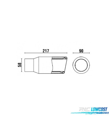 PONTEIRA DE ESCAPE EM INOX DIAMETRO SAIDA 90MM