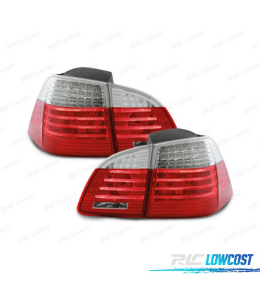FAROLINS TRASEIROS LED BMW E61 TOURING 03-07 VERMELHO BRANCO