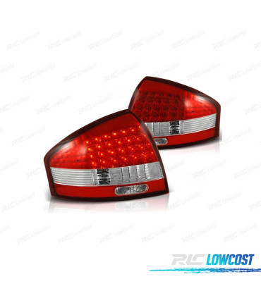 FAROLINS TRASEIROS LED AUDI A6 4B 97-04 BRANCO VERMELHO