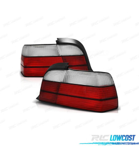 FAROLINS TRASEIROS BMW E36 COUPE CABRIO 91-99 VERMELHO BRANCO LOOK M3