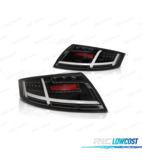 FAROLINS TRASEIROS AUDI TT 06-13 PRETAS LED INTERMITENTE DINÂMICO