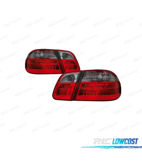 FAROLINS TRASEIROS LED PARA MERCEDES CLASSE E W210 95-02 VERMELHO ESCURECIDO
