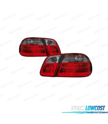 FAROLINS TRASEIROS LED PARA MERCEDES CLASSE E W210 95-02 VERMELHO ESCURECIDO