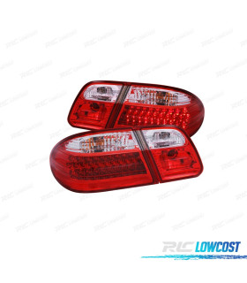 FAROLINS TRASEIROS LED MERCEDES CLASSE E W210 95-02 VERMELHO CROMADO