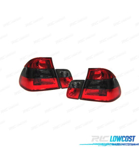 FAROLINS TRASEIROS BMW E46 98-01 VERMELHO PRETO