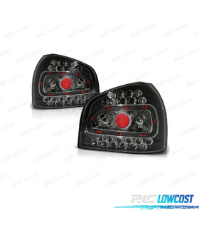 FAROLINS TRASEIROS LED AUDI A3 96-00 FUNDO PRETO