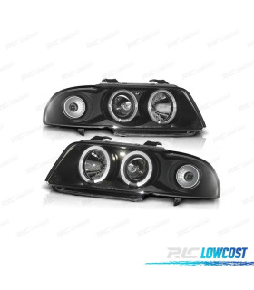 FARÓIS ANGEL EYES AUDI A4 B5 94-99 FUNDO PRETO