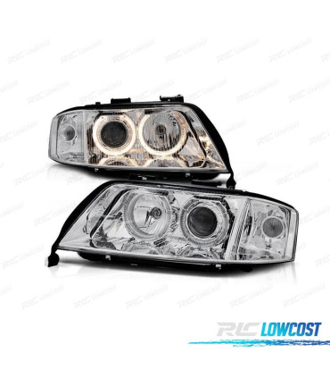 FARÓIS XENON AUDI A6 4B 01-04 FUNDO CROMADO