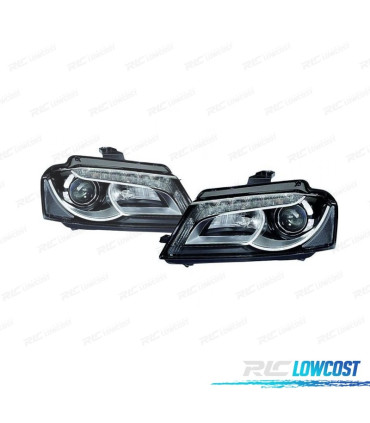 FARÓIS XENON AUDI A3 8P 08-12 LUZ DIURNA FUNDO PRETO