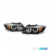 FARÓIS BMW E90 E91 05-08 ANGEL EYES 3D LED + PISCA LED FUNDO PRETO