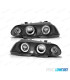 FARÓIS BMW E46 4 PORTAS 98-01 ANGEL EYES FUNDO NEGRO