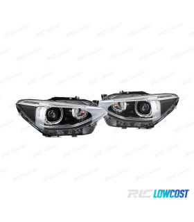 FARÓIS BMW F20 F21 11-15 BIXENON ANGEL EYES FUNDO PRETO