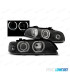 FARÓIS BMW E39 95-00 XENON ANGEL EYES LED FUNDO NEGRO