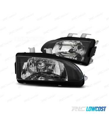 FARÓIS HONDA CIVIC 91-95 FUNDO PRETO