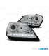 FARÓIS OPTICAS LUZ DIURNA LED MERCEDES ML W164 05-08 FUNDO CROMADO