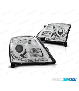 FARÓIS OPEL VECTRA C 02-05 LUZ DIURNA FUNDO CROMADO