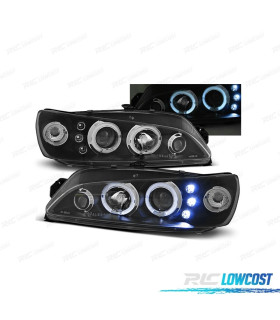 FARÓIS ANGEL EYES PEUGEOT 306 97-01 FUNDO PRETO