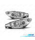 FARÓIS ANGEL EYES CCFL PEUGEOT 206 CONECTOR H4 98-06 FUNDO CROMADO