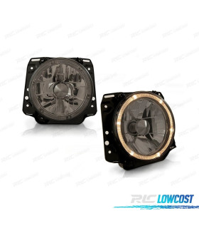 FARÓIS EXTERIORES VOLKSWAGEN VW GOLF MK2 83-91 OLHOS DE ANJO FUMADOS FUNDO CROMADO