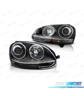 FARÓIS VOLKSWAGEN VW GOLF 5 03-08 LOOK GTI FUNDO PRETO