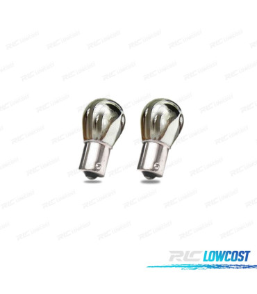 KIT CONJUNTO 2 LÂMPADAS CROMADAS P21W PISCAS