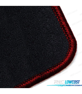 TAPETES VELUDO SEM SÍMBOLO BMW SERIE3 E46 CONTORNO VERMELHO