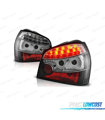 FAROLINS TRASEIROS LED AUDI A3 96-00 PRETO